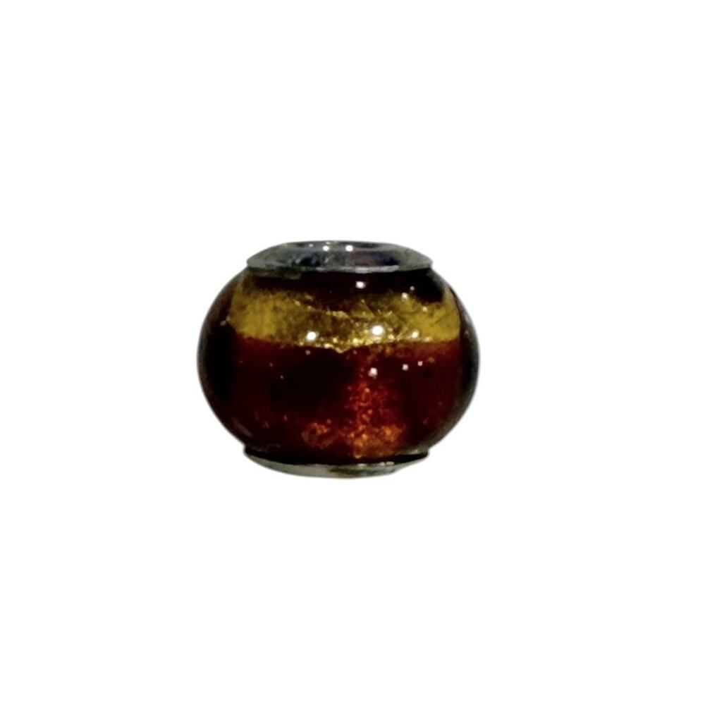 Italian Murano Glass Sterling Silver Sider Charm Bead